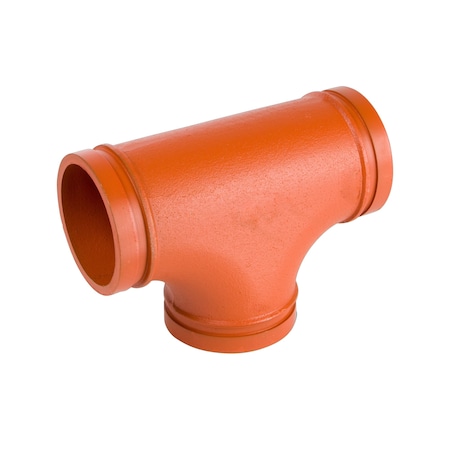 Usa Industrials Grooved Pipe Fitting - Ductile Iron Orange Enamel-Coated - Tee - 4 Grooved End ZUSA-PF-19882